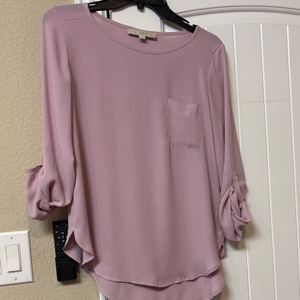 LOFT Lavender Blouse with Pocket